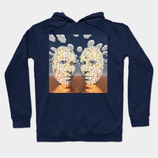 Masks in surreal sky Hoodie